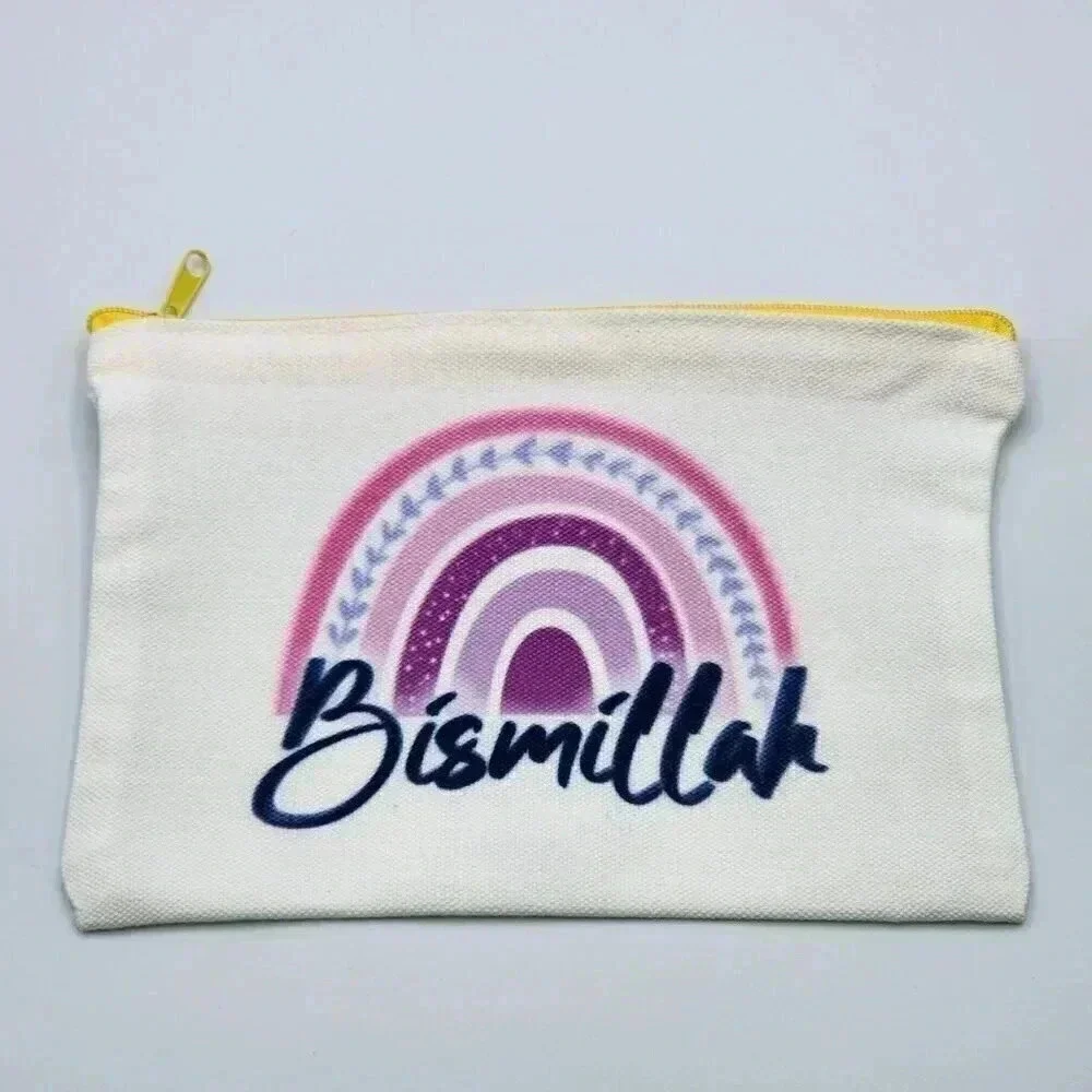 Bismillah Canvas Zipper‎ Pencil Bag Makeup Bag Pouch Bag Handmade NWT